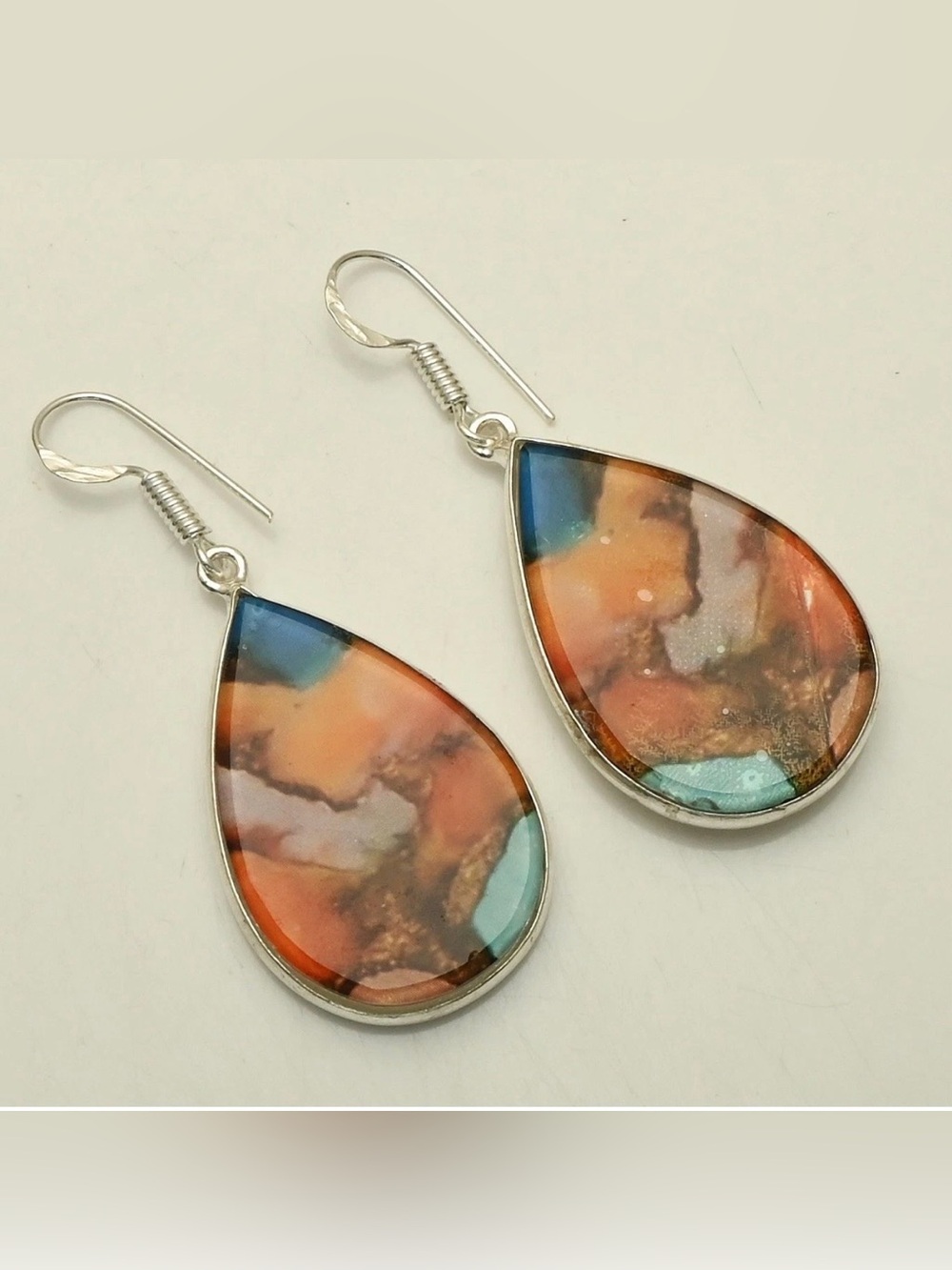 Dichroic Glass Gemstone Handmade Drop Dangle Earrings
